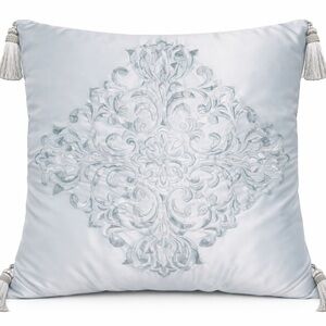 Elegant Embroidered Throw Pillow 18x18